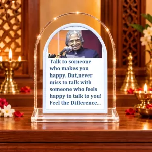 A. P. J. Abdul Kalam L Shape Acrylic Showpiece 3 X 3.5 Inch For Home, Office And Car (F176978)