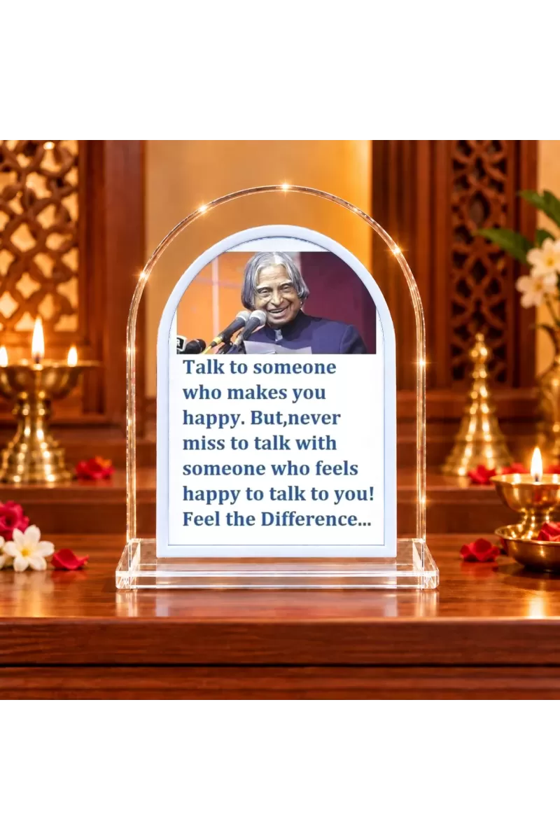 A. P. J. Abdul Kalam L Shape Acrylic Showpiece 3 X 3.5 Inch For Home, Office And Car (F176978)