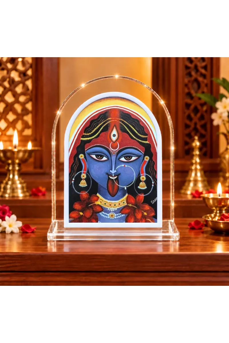 Goddess Kali L Shape Acrylic Showpiece 3 X 3.5 Inch For Home, Office And Car (F176980)