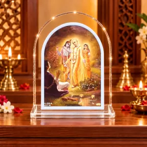 Lord Chaitannya L Shape Acrylic Showpiece 3 X 3.5 Inch For Home, Office And Car (F176981) Lord Chaitannya L Shape Acrylic Showpiece 3 X 3.5 Inch For Home, Office And Car (F176981)