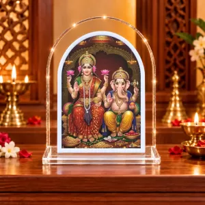 Lakshmi Ganesha L Shape Acrylic Showpiece 3 X 3.5 Inch For Home, Office And Car (F176982) Lakshmi Ganesha L Shape Acrylic Showpiece 3 X 3.5 Inch For Home, Office And Car (F176982)