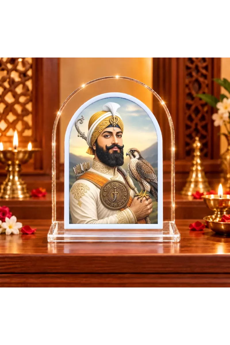 Guru Gobind Sing L Shape Acrylic Showpiece 3 X 3.5 Inch For Home, Office And Car (F176983)