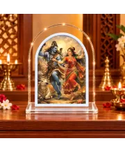 Shiva Parvati L Shape Acrylic Showpiece 3 X 3.5 Inch For Home, Office And Car (F176985)