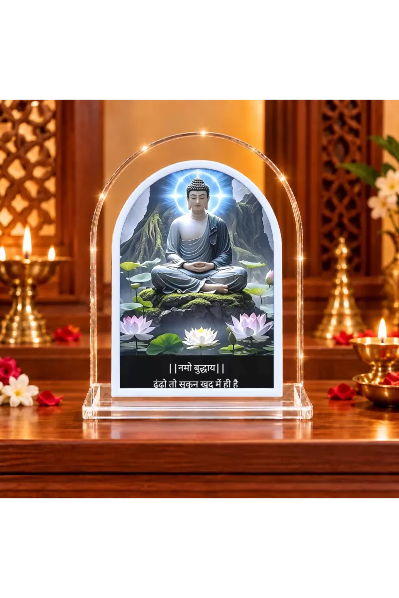 Buddha L Shape Acrylic Showpiece 3 X 3.5 Inch For Home, Office And Car (F176986)