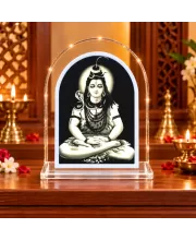Lord Shiva L Shape Acrylic Showpiece 3 X 3.5 Inch For Home, Office And Car (F176987)
