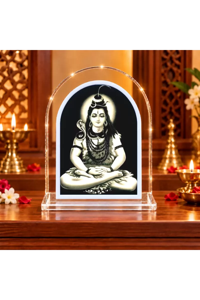 Lord Shiva L Shape Acrylic Showpiece 3 X 3.5 Inch For Home, Office And Car (F176987)