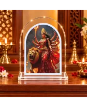 Durga Maa L Shape Acrylic Showpiece 3 X 3.5 Inch For Home, Office And Car (F176988)