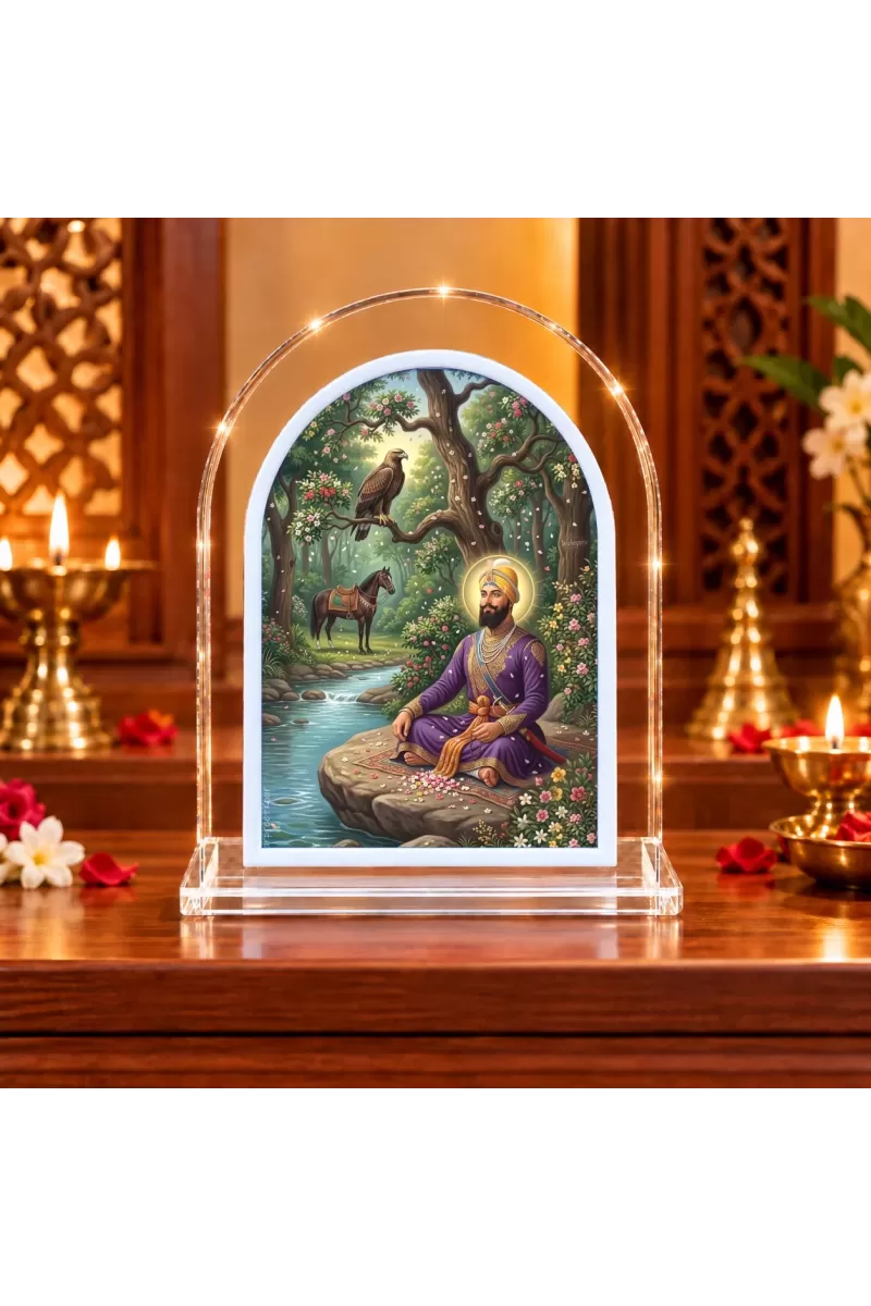 Guru Gobind Sing L Shape Acrylic Showpiece 3 X 3.5 Inch For Home, Office And Car (F176990)
