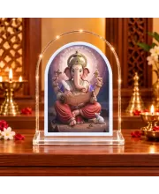 Lord Ganesha L Shape Acrylic Showpiece 3 X 3.5 Inch For Home, Office And Car (F176992)
