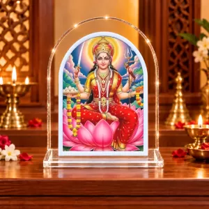 Maha Lakshmi L Shape Acrylic Showpiece 3 X 3.5 Inch For Home, Office And Car (F176995) Maha Lakshmi L Shape Acrylic Showpiece 3 X 3.5 Inch For Home, Office And Car (F176995)