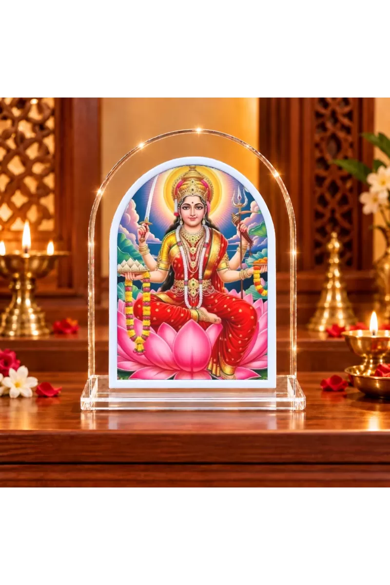 Maha Lakshmi L Shape Acrylic Showpiece 3 X 3.5 Inch For Home, Office And Car (F176995)