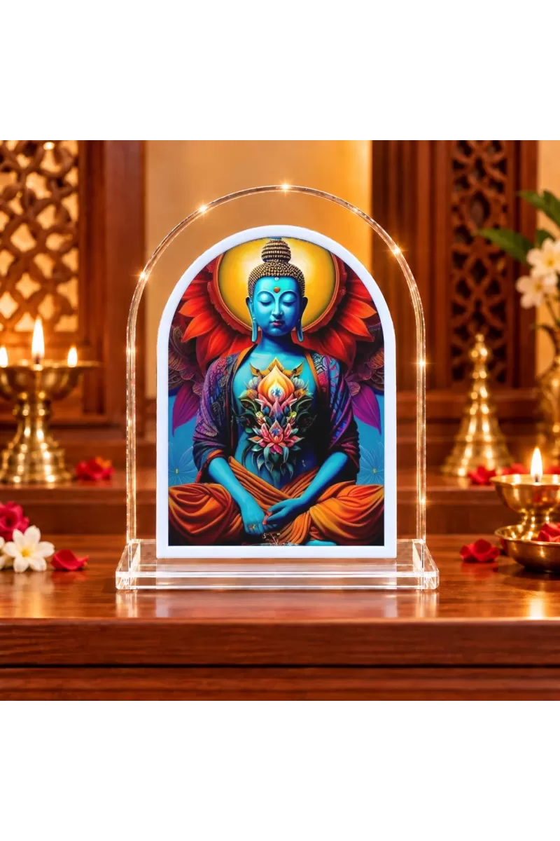 Buddha L Shape Acrylic Showpiece 3 X 3.5 Inch For Home, Office And Car (F176998)