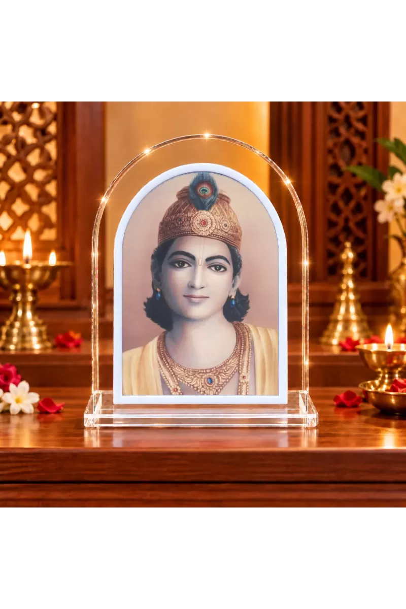 Lord Krishna L Shape Acrylic Showpiece 3 X 3.5 Inch For Home, Office And Car (F177003)