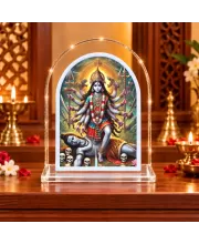 Maa Kaali L Shape Acrylic Showpiece 3 X 3.5 Inch For Home, Office And Car (F177004)