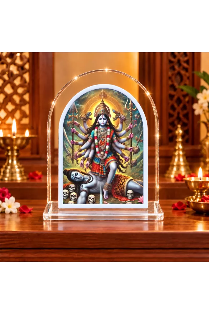 Maa Kaali L Shape Acrylic Showpiece 3 X 3.5 Inch For Home, Office And Car (F177004)