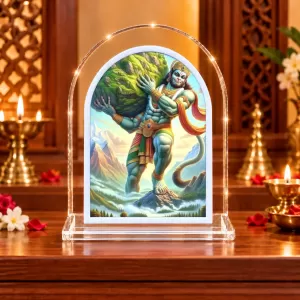 Hanuman L Shape Acrylic Showpiece 3 X 3.5 Inch For Home, Office And Car (F177005)