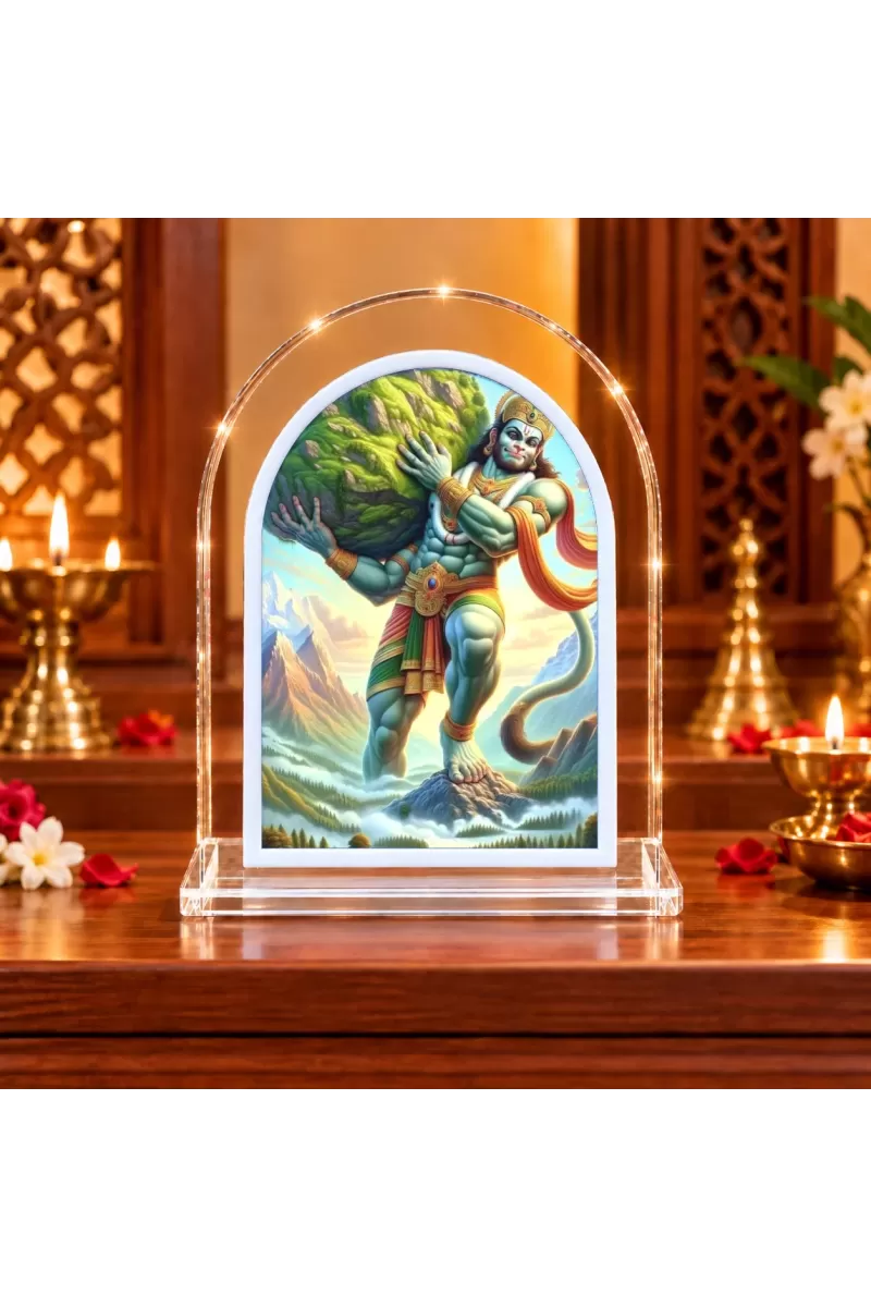 Hanuman L Shape Acrylic Showpiece 3 X 3.5 Inch For Home, Office And Car (F177005)