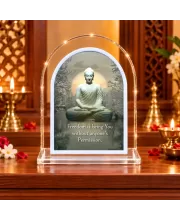 Buddha L Shape Acrylic Showpiece 3 X 3.5 Inch For Home, Office And Car (F177007)