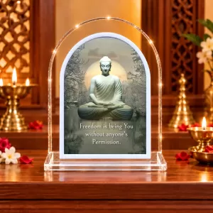 Buddha L Shape Acrylic Showpiece 3 X 3.5 Inch For Home, Office And Car (F177007)