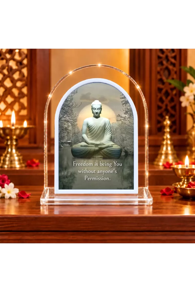 Buddha L Shape Acrylic Showpiece 3 X 3.5 Inch For Home, Office And Car (F177007)