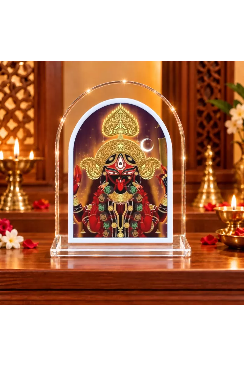 Goddess Kali L Shape Acrylic Showpiece 3 X 3.5 Inch For Home, Office And Car (F177011)
