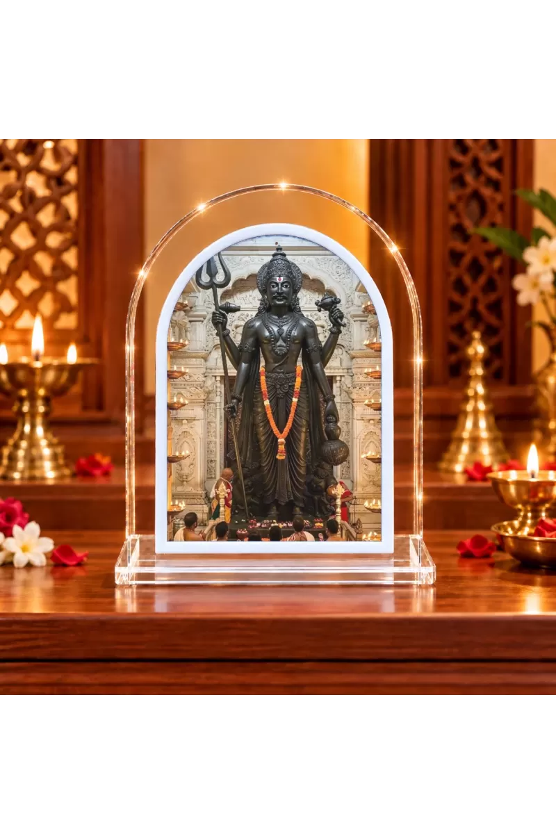 Lord Shani Dev L Shape Acrylic Showpiece 3 X 3.5 Inch For Home, Office And Car (F177014)