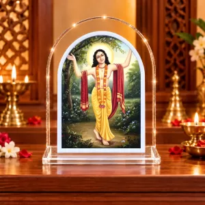 Lord Chaitannya L Shape Acrylic Showpiece 3 X 3.5 Inch For Home, Office And Car (F177018) Lord Chaitannya L Shape Acrylic Showpiece 3 X 3.5 Inch For Home, Office And Car (F177018)