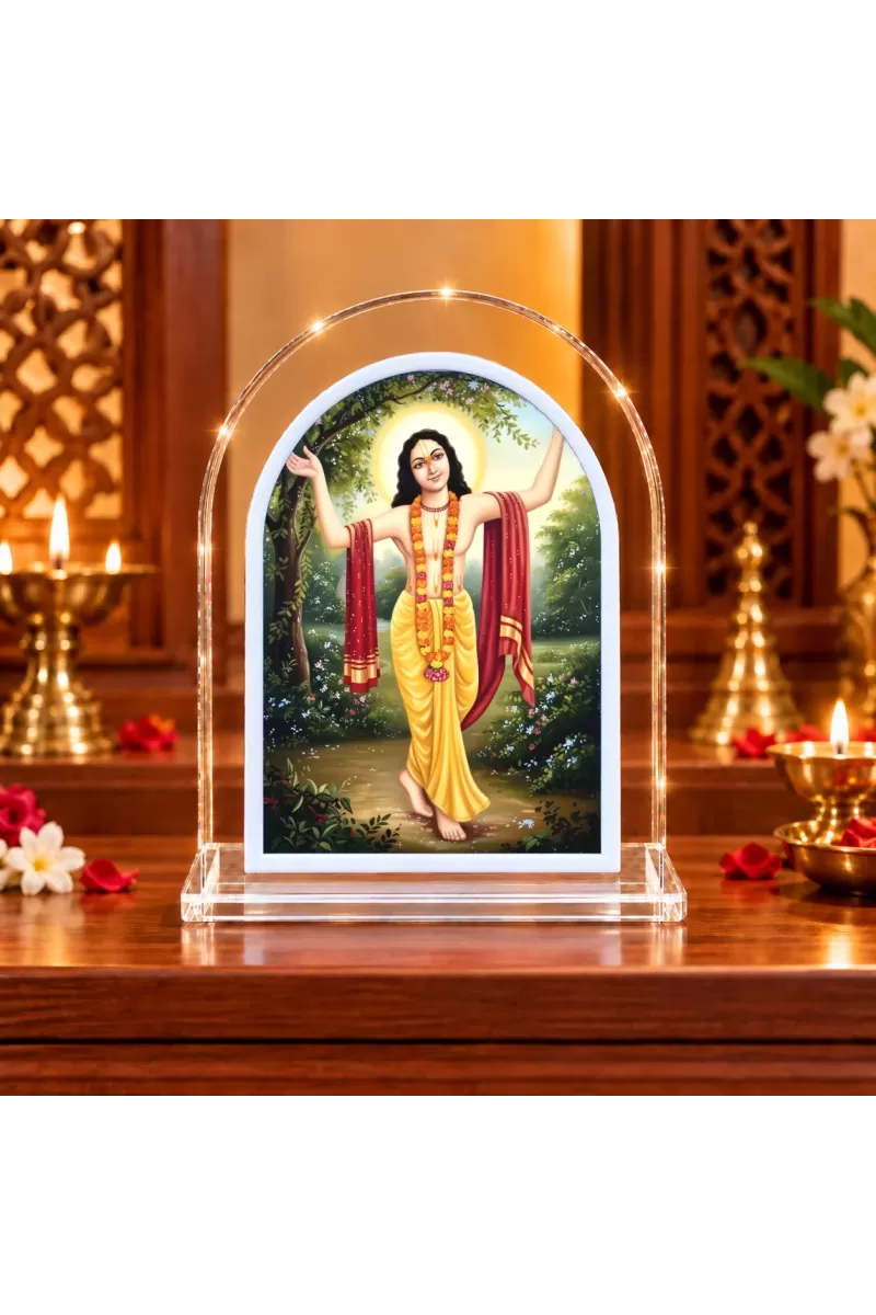 Lord Chaitannya L Shape Acrylic Showpiece 3 X 3.5 Inch For Home, Office And Car (F177018)