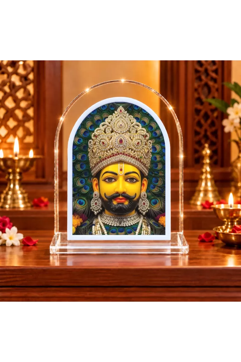 Khatu Shyam L Shape Acrylic Showpiece 3 X 3.5 Inch For Home, Office And Car (F177019)