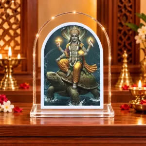Lord Vishnu L Shape Acrylic Showpiece 3 X 3.5 Inch For Home, Office And Car (F177020)