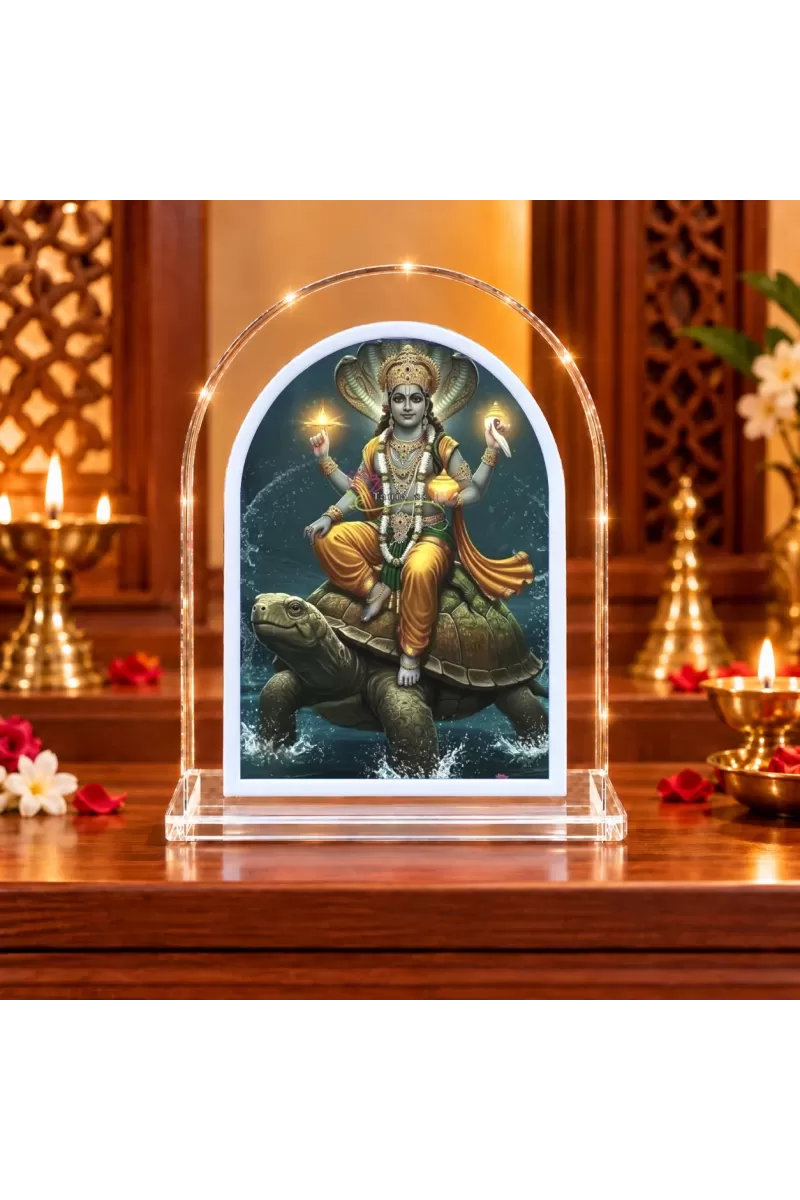 Lord Vishnu L Shape Acrylic Showpiece 3 X 3.5 Inch For Home, Office And Car (F177020)