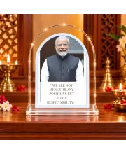 Narendra Modi L Shape Acrylic Showpiece 3 X 3.5 Inch For Home, Office And Car (F177023)