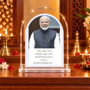 Narendra Modi L Shape Acrylic Showpiece 3 X 3.5 Inch For Home, Office And Car (F177023) Narendra Modi L Shape Acrylic Showpiece 3 X 3.5 Inch For Home, Office And Car (F177023)