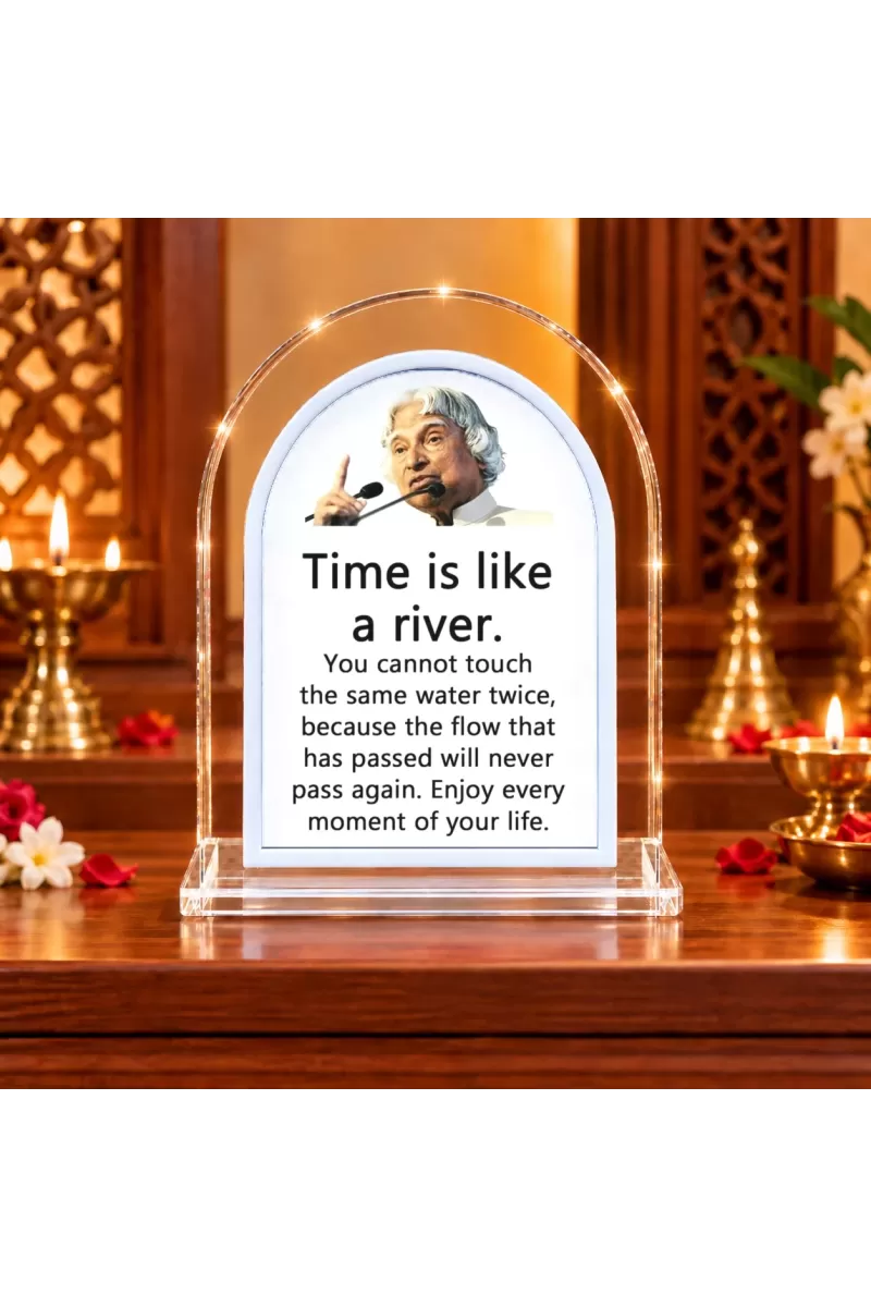 A. P. J. Abdul Kalam L Shape Acrylic Showpiece 3 X 3.5 Inch For Home, Office And Car (F177024)