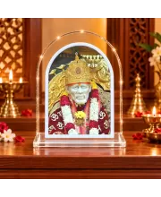 Sai Baba L Shape Acrylic Showpiece 3 X 3.5 Inch For Home, Office And Car (F177026)
