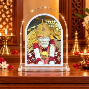 Sai Baba L Shape Acrylic Showpiece 3 X 3.5 Inch For Home, Office And Car (F177026)