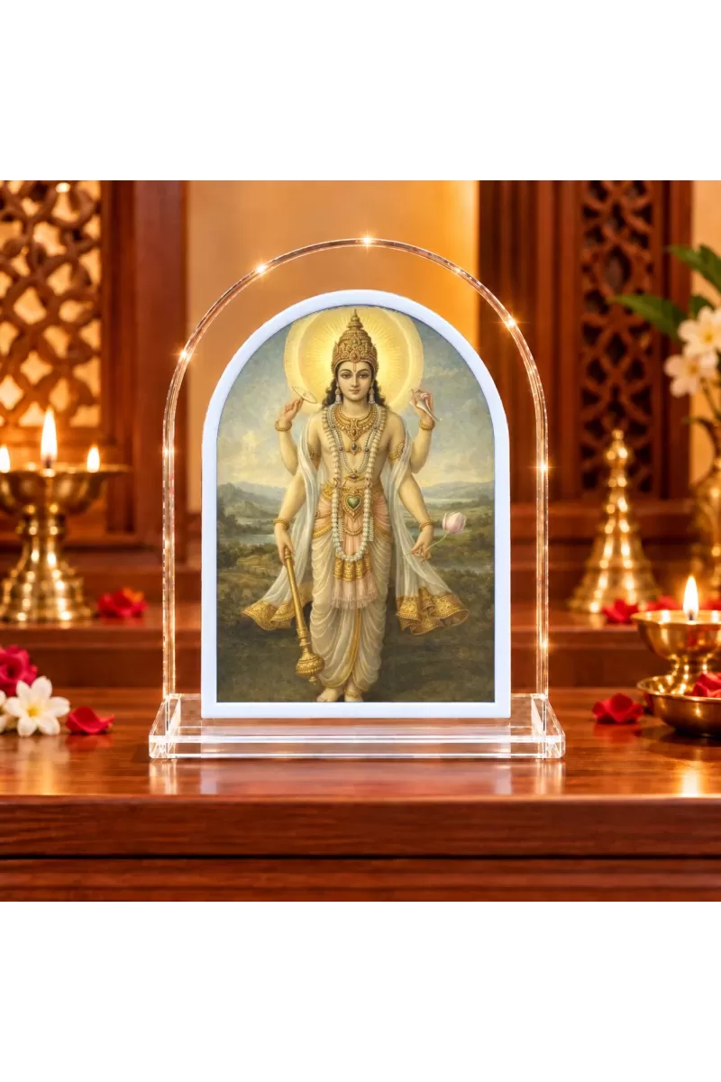 Lord Vishnu L Shape Acrylic Showpiece 3 X 3.5 Inch For Home, Office And Car (F177029)