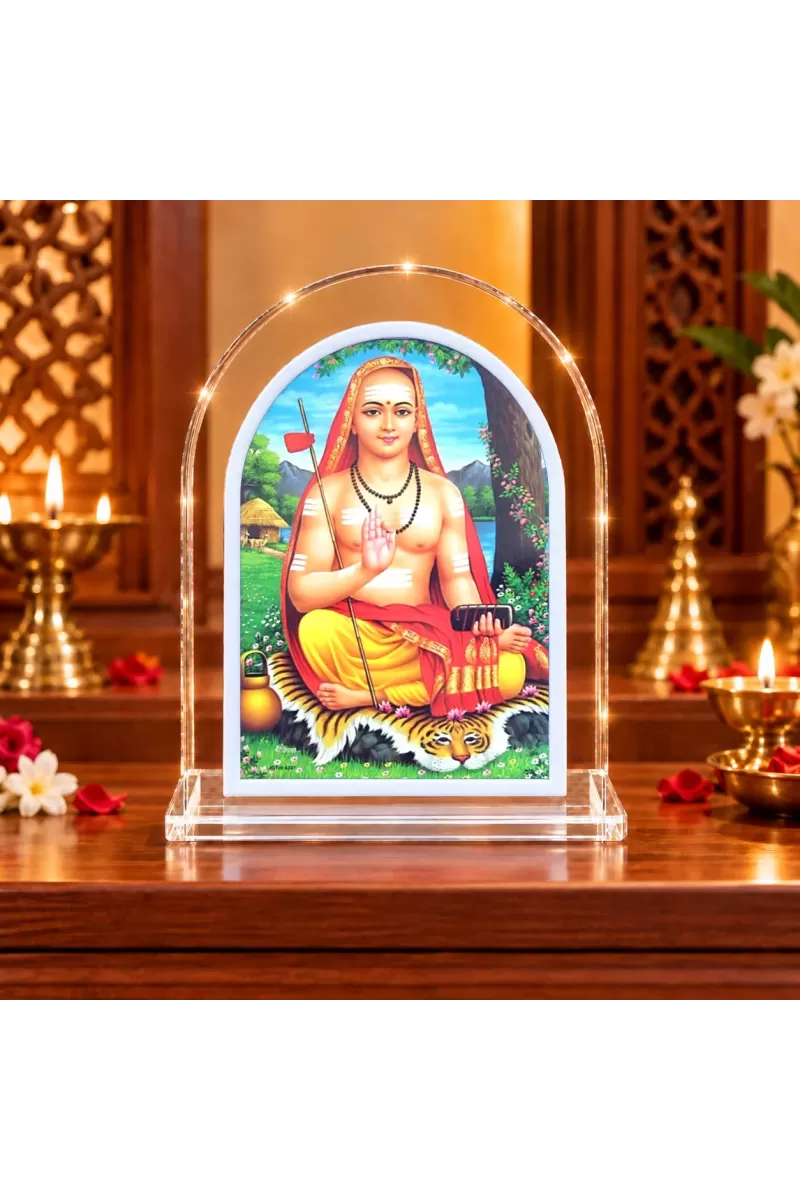 Adi Guru Shankaracharya L Shape Acrylic Showpiece 3 X 3.5 Inch For Home, Office And Car (F177030)