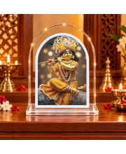 Lord Krishna L Shape Acrylic Showpiece 3 X 3.5 Inch For Home, Office And Car (F177035)