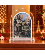 Radha Krishna L Shape Acrylic Showpiece 3 X 3.5 Inch For Home, Office And Car (F177036)