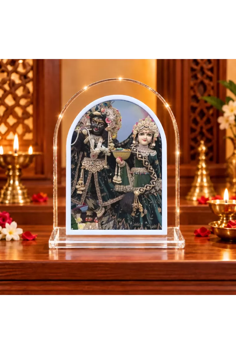 Radha Krishna L Shape Acrylic Showpiece 3 X 3.5 Inch For Home, Office And Car (F177036)