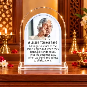 A. P. J. Abdul Kalam L Shape Acrylic Showpiece 3 X 3.5 Inch For Home, Office And Car (F177037) A. P. J. Abdul Kalam L Shape Acrylic Showpiece 3 X 3.5 Inch For Home, Office And Car (F177037)