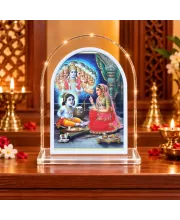 Lord Krishna L Shape Acrylic Showpiece 3 X 3.5 Inch For Home, Office And Car (F177038)