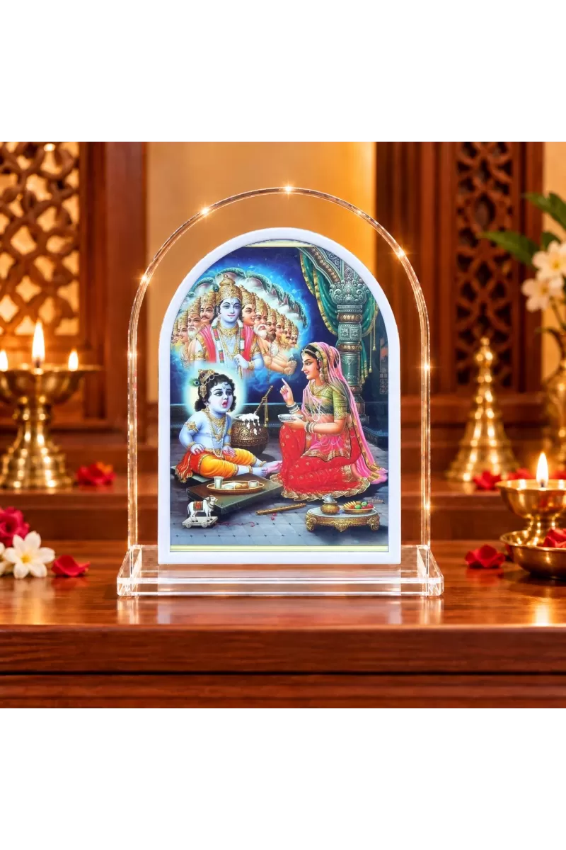 Lord Krishna L Shape Acrylic Showpiece 3 X 3.5 Inch For Home, Office And Car (F177038)