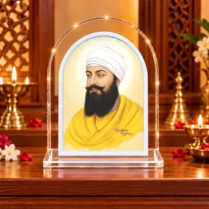 Guru Nanak L Shape Acrylic Showpiece 3 X 3.5 Inch For Home, Office And Car (F177040) Guru Nanak L Shape Acrylic Showpiece 3 X 3.5 Inch For Home, Office And Car (F177040)