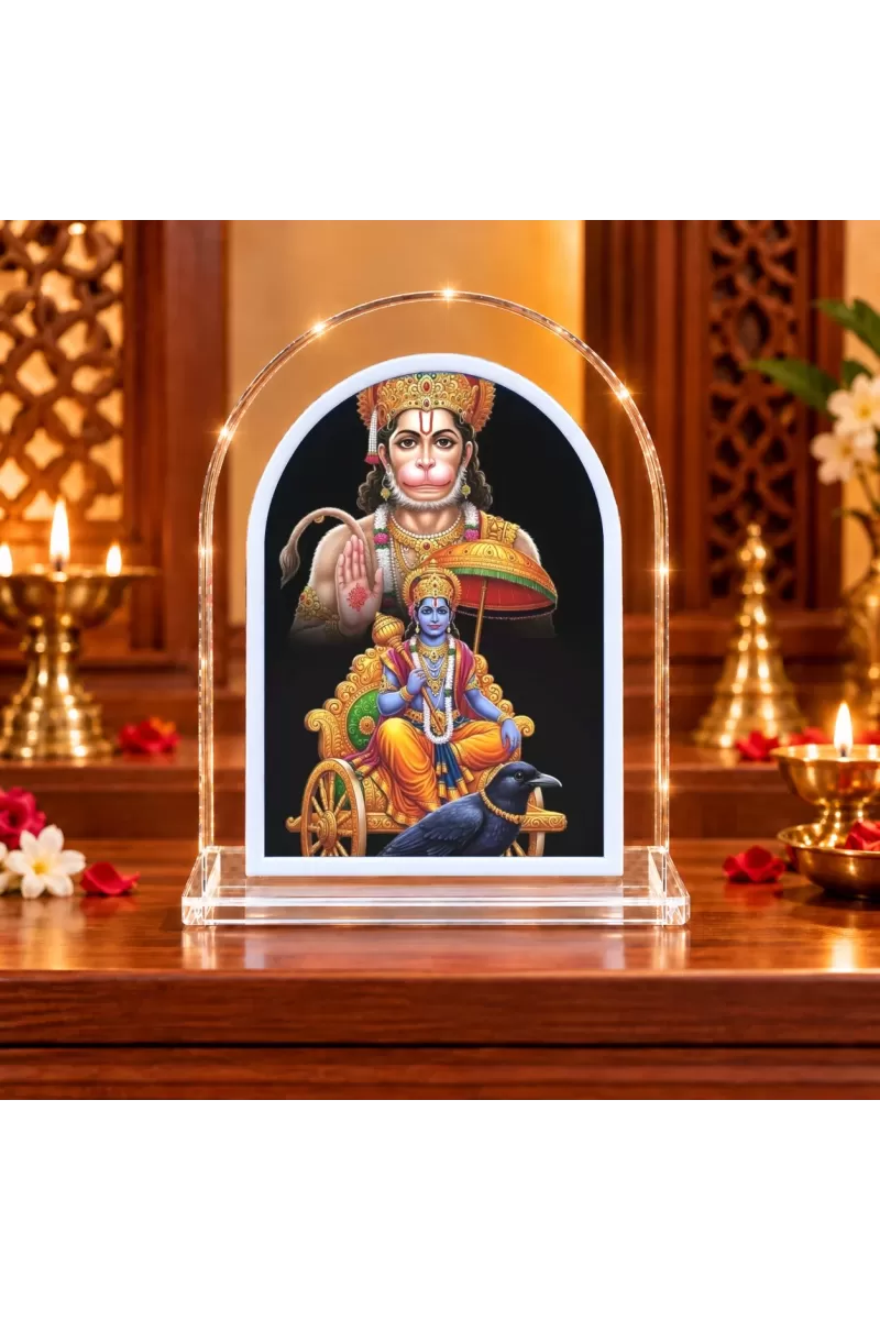 Hanuman Ji L Shape Acrylic Showpiece 3 X 3.5 Inch For Home, Office And Car (F177045)