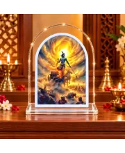 Lord Krishna L Shape Acrylic Showpiece 3 X 3.5 Inch For Home, Office And Car (F177047)