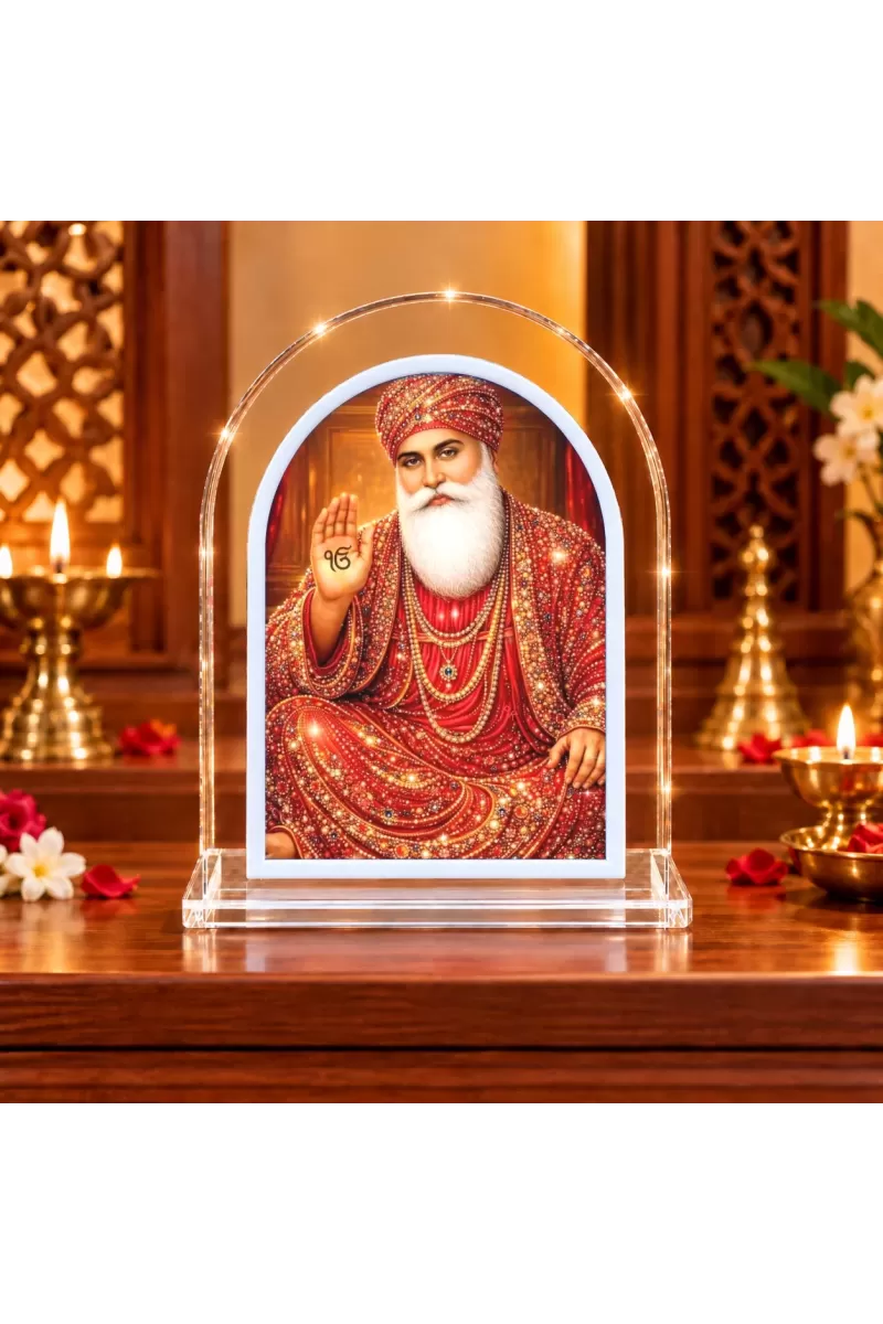 Guru Nanak L Shape Acrylic Showpiece 3 X 3.5 Inch For Home, Office And Car (F177048)