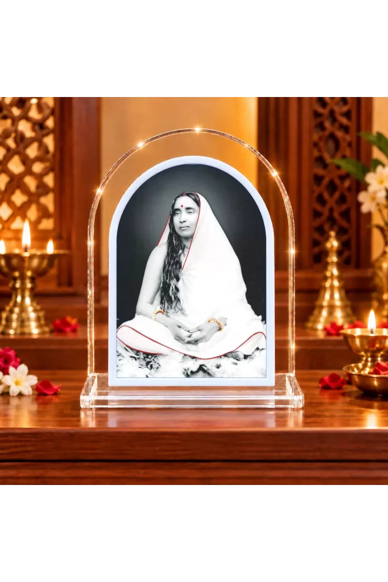 Maa Sarada L Shape Acrylic Showpiece 3 X 3.5 Inch For Home, Office And Car (F177049)