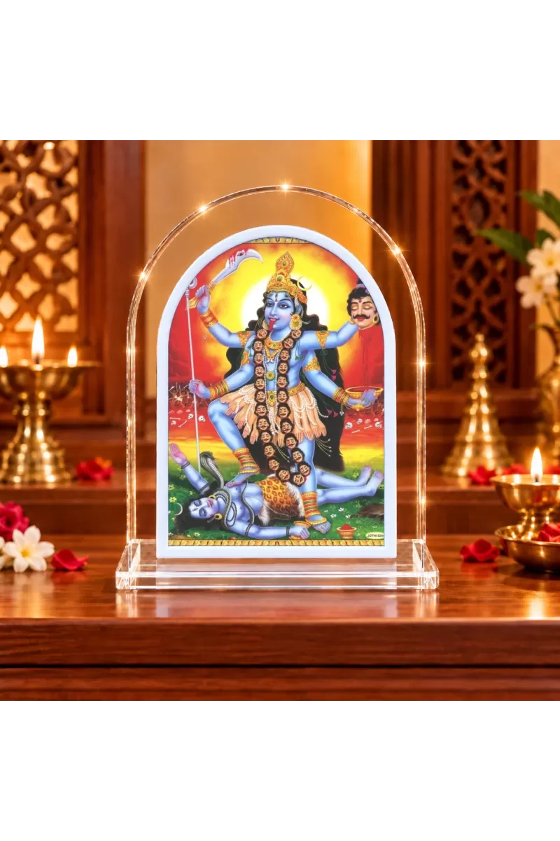 Goddess Kali L Shape Acrylic Showpiece 3 X 3.5 Inch For Home, Office And Car (F177050)